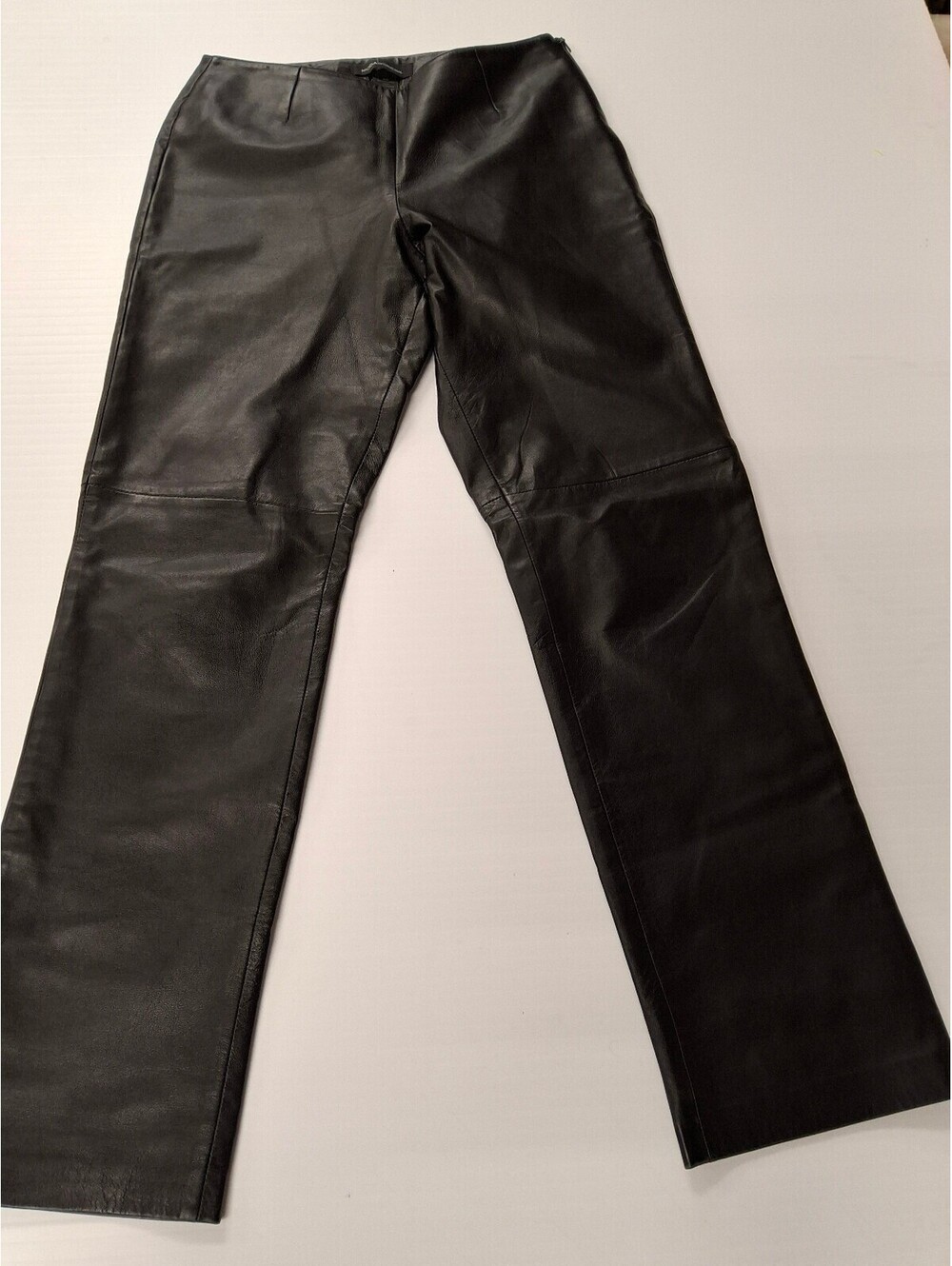 Y2K Moda International Women's Genuine Leather Pants Size 4 Short Black